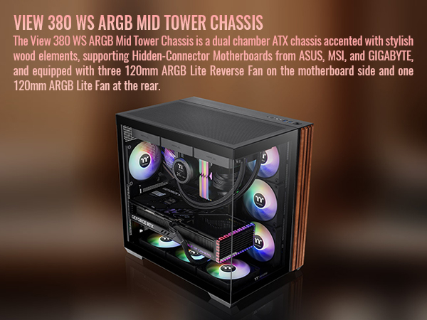Thermaltake View 380 WS ARGB CA-1Z2-00M1WN-WS Black case. Mid